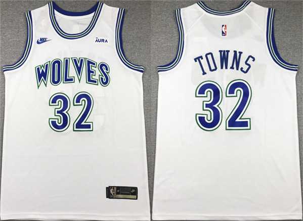 Mens Minnesota Timberwolves #32 Karl-Anthony Towns White City Edition Stitched Jersey->minnesota timberwolves->NBA Jersey